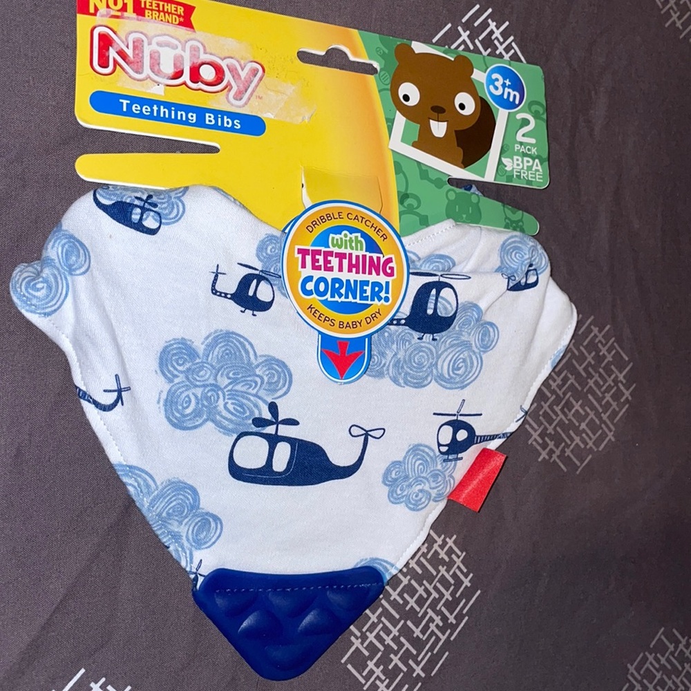 Hey mama, mommy, mom, papa, NubyTeething Bandana Bib(1) ONE Nuby Teething Bib